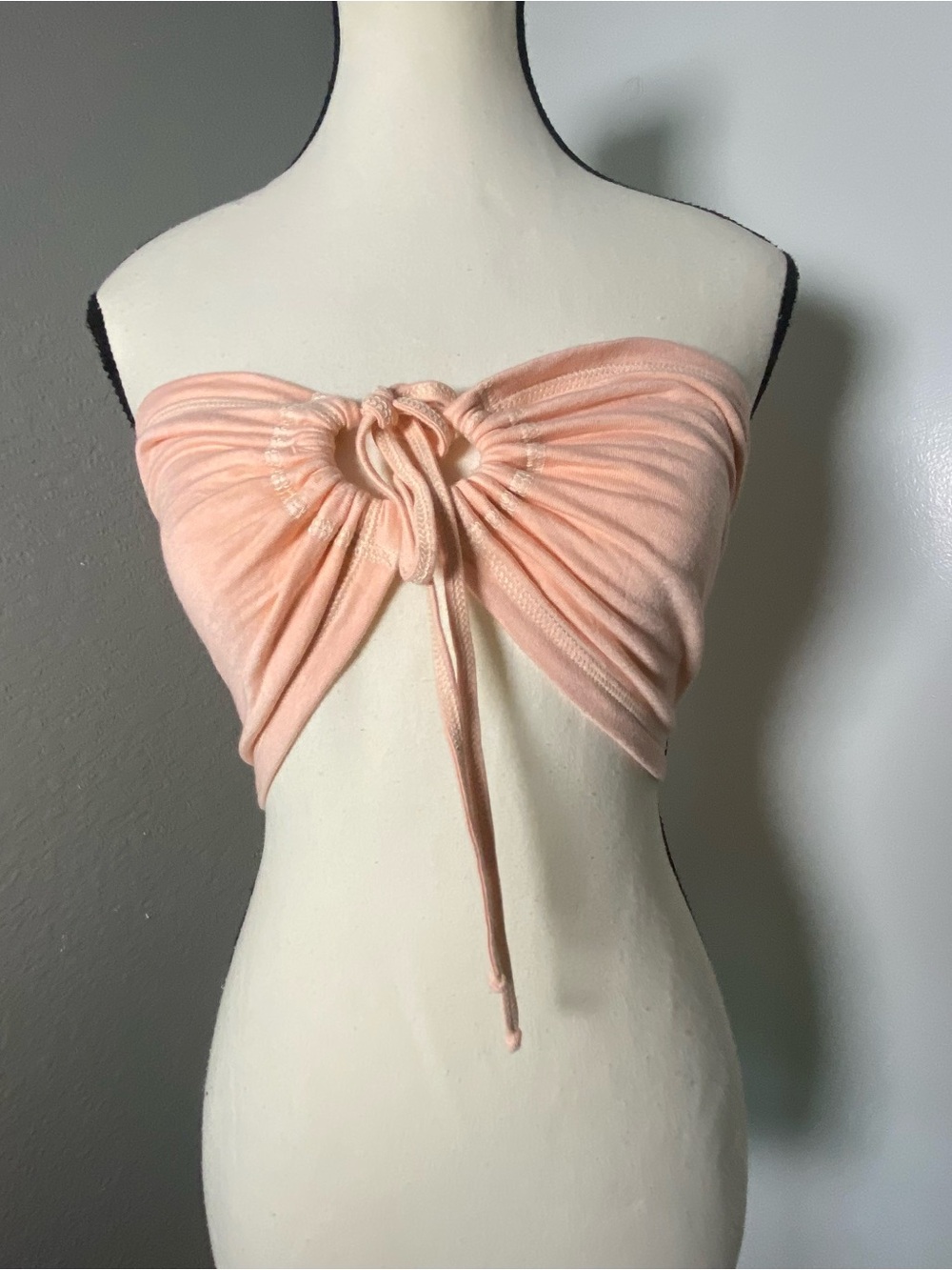 Mora Peach Pink Bandeau Crop Top Size Medium